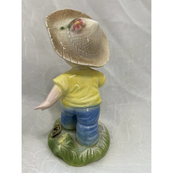 Vintage Rare Josef Originals Boy Hat Puddle Figurine Happiness Is - Picture 4 of 7